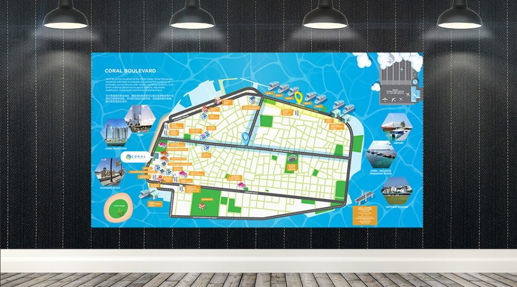 coral boulevard map illustration